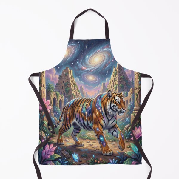 Item preview, Cosmic Tiger Spirit – Mystical Temple Walk Through Stars and Ancient Energy designed and sold by FotoworldEdel.