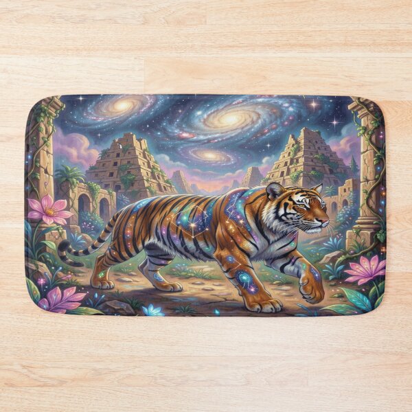 Item preview, Cosmic Tiger Spirit – Mystical Temple Walk Through Stars and Ancient Energy designed and sold by FotoworldEdel.