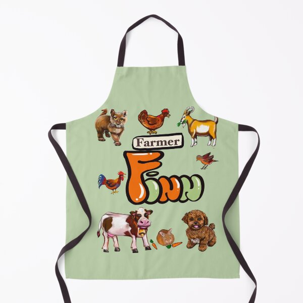 Artikelvorschau, Finns Name in Orange und Salbeigrün – Bauer Finn und seine Freunde vom Bauernhof entworfen und verkauft von Artonmytee.
