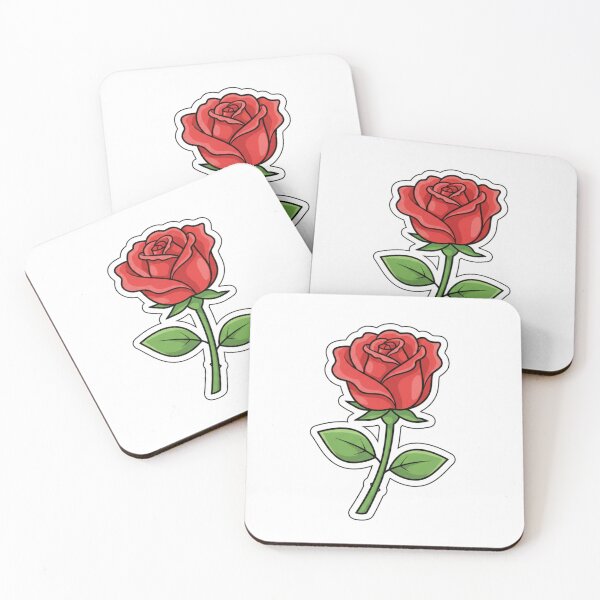 Item preview, Classic Red Rose Sticker with White Border designed and sold by Zenx36.