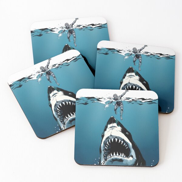 Item preview, Great White Shark and swimer on the ocean designed and sold by pixeldizajn.