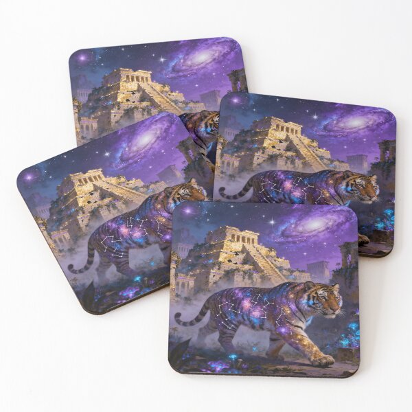 Item preview, Cosmic Tiger Spirit – Mystical Temple Walk Through Stars and Ancient Energy designed and sold by FotoworldEdel.