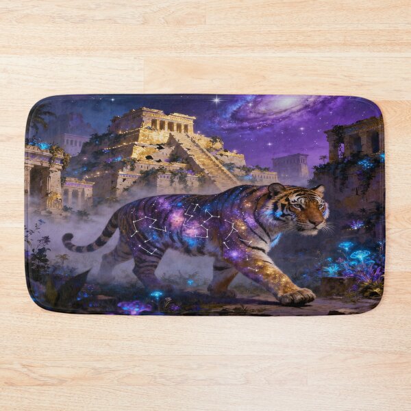 Item preview, Cosmic Tiger Spirit – Mystical Temple Walk Through Stars and Ancient Energy designed and sold by FotoworldEdel.