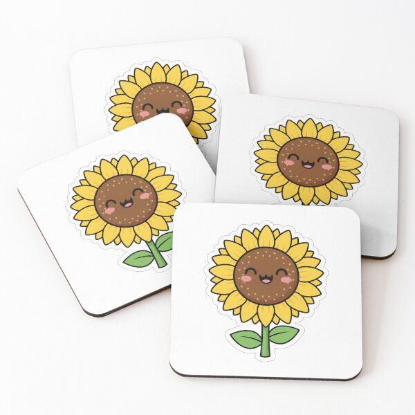 Item preview, Cute Kawaii Sunflower Happy Face Sticker designed and sold by Zenx36.