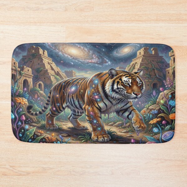 Item preview, Cosmic Tiger Spirit – Mystical Temple Walk Through Stars and Ancient Energy designed and sold by FotoworldEdel.