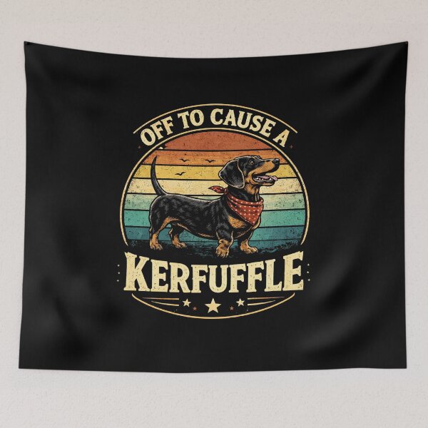 Item preview, Off To Cuse A Kerffule Dachshund designed and sold by BoogzisArtwork.