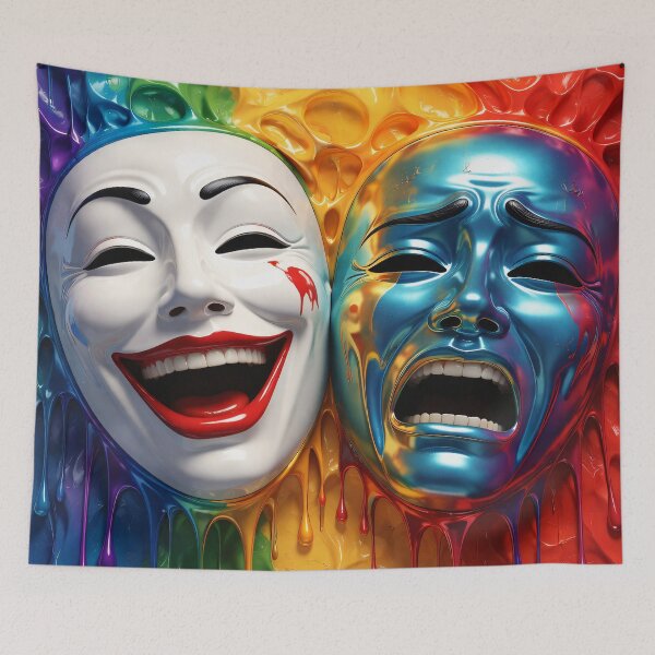 Item preview, Laugh and Scream Mask Fusion designed and sold by Kaleidoscope Print.
