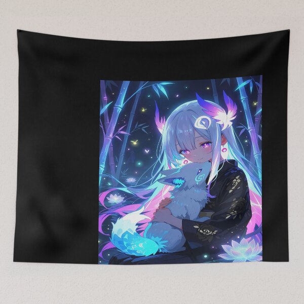 Item preview, Anime Girl with Fox in Bamboo Forest designed and sold by martinbrochard.