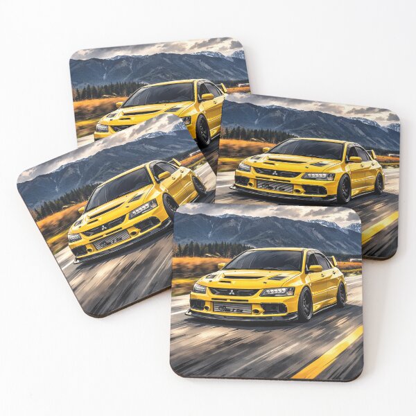 Item preview, Lightning Yellow Mitsubishi Evo 9 Lake Run designed and sold by TheMitsuGuy.