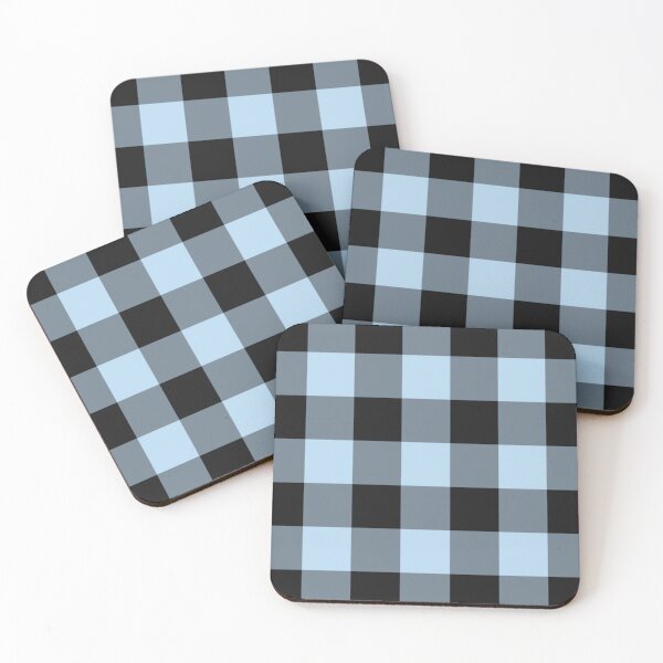 Item preview, Black And Ice Blue Gingham Pattern designed and sold by pattern-archive.