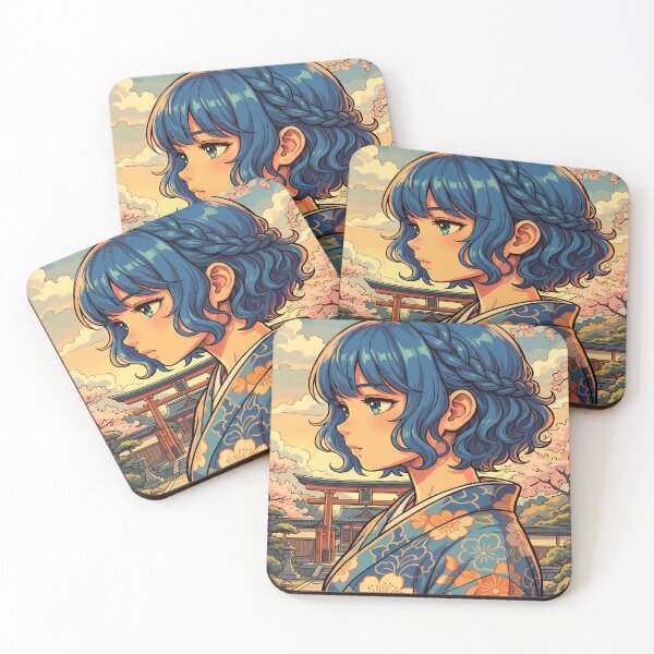 Item preview, Anime Girl in Kimono with Cherry Blossoms designed and sold by martinbrochard.