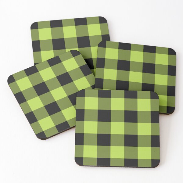Item preview, Black And Lime Gingham Pattern designed and sold by pattern-archive.