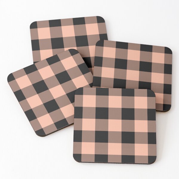Item preview, Black And Peach Gingham Pattern designed and sold by pattern-archive.