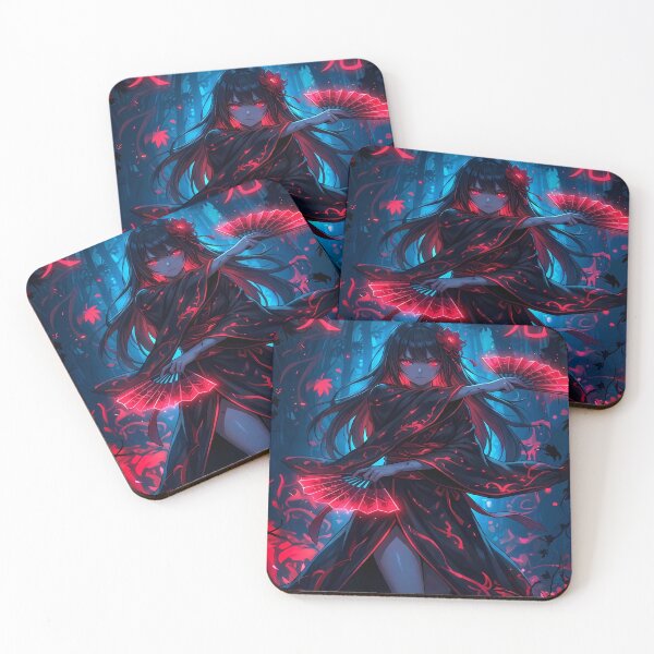 Item preview, Anime Girl with Fans in Dark Forest designed and sold by martinbrochard.