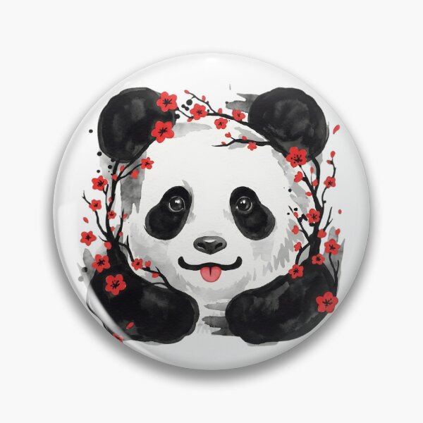 Item preview, Aesthetic Watercolor Panda with Cherry Blossoms - Sakura Panda Art designed and sold by haitrieuic96.