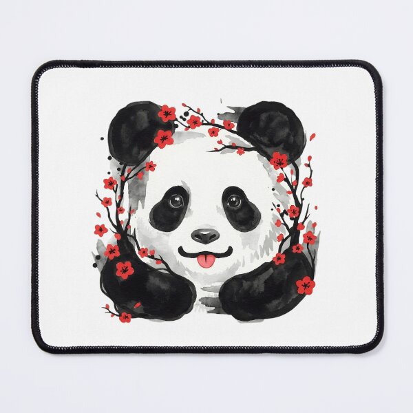 Item preview, Aesthetic Watercolor Panda with Cherry Blossoms - Sakura Panda Art designed and sold by haitrieuic96.
