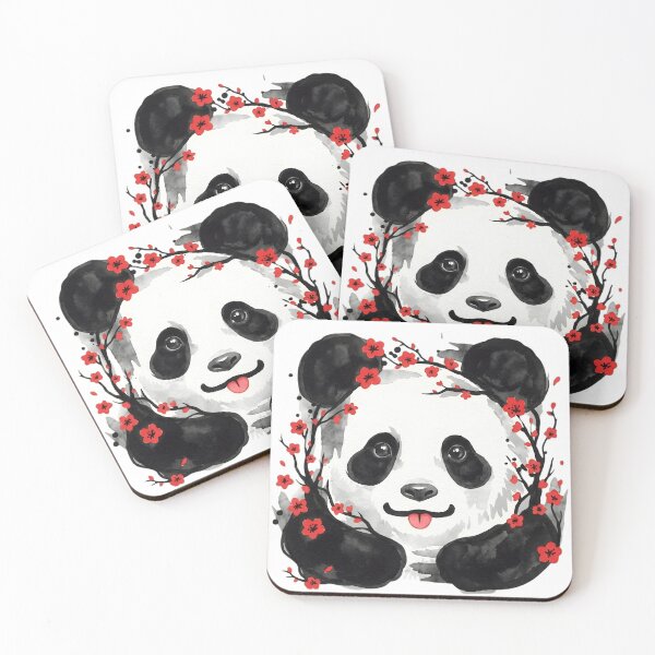 Item preview, Aesthetic Watercolor Panda with Cherry Blossoms - Sakura Panda Art designed and sold by haitrieuic96.