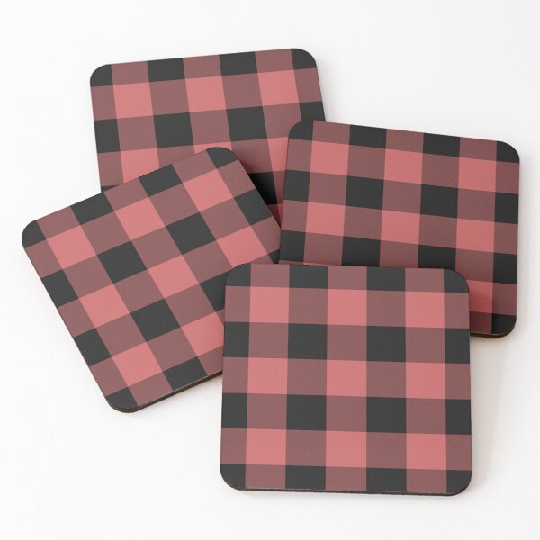 Item preview, Black And Pastel Red Gingham Pattern designed and sold by pattern-archive.