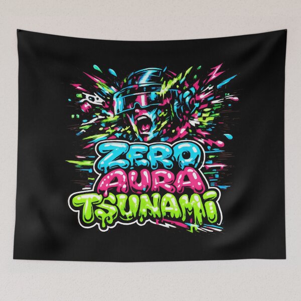 Item preview, Zero Aura Tsunami Neon Graphic Design designed and sold by SplashTastic.