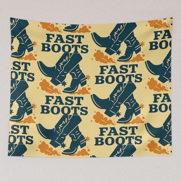 Item preview, Fast Boots Retro Vintage Western Style designed and sold by SplashTastic.