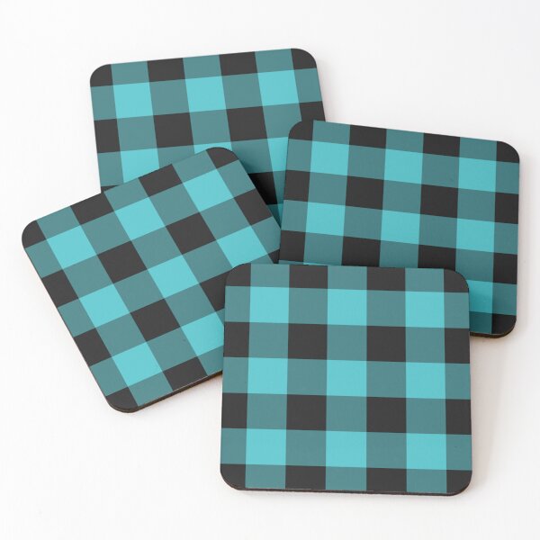 Item preview, Black And Turquoise Gingham Pattern designed and sold by pattern-archive.