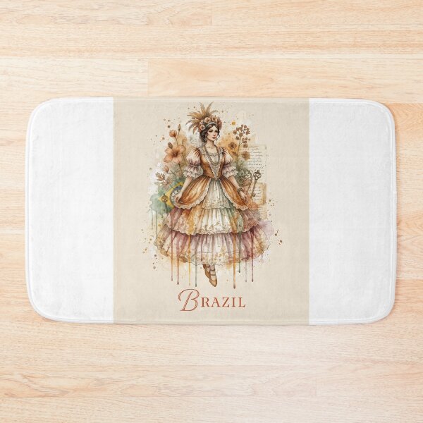 Item preview, Brazilian Heritage – Watercolor Elegance in Traditional Dress designed and sold by ForeverPrintsOK.