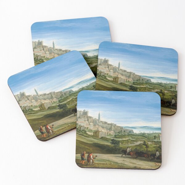 Item preview, View of Bracciano Classical Italian Landscape Painting designed and sold by TheSoulOfArt.