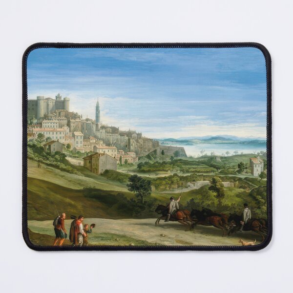 Item preview, View of Bracciano Classical Italian Landscape Painting designed and sold by TheSoulOfArt.