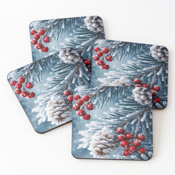 Item preview, Frosted Winter Berries and Pinecones designed and sold by Kaleidoscope Print.