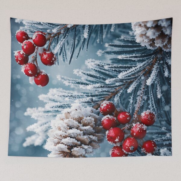 Item preview, Frosted Winter Berries and Pinecones designed and sold by Kaleidoscope Print.