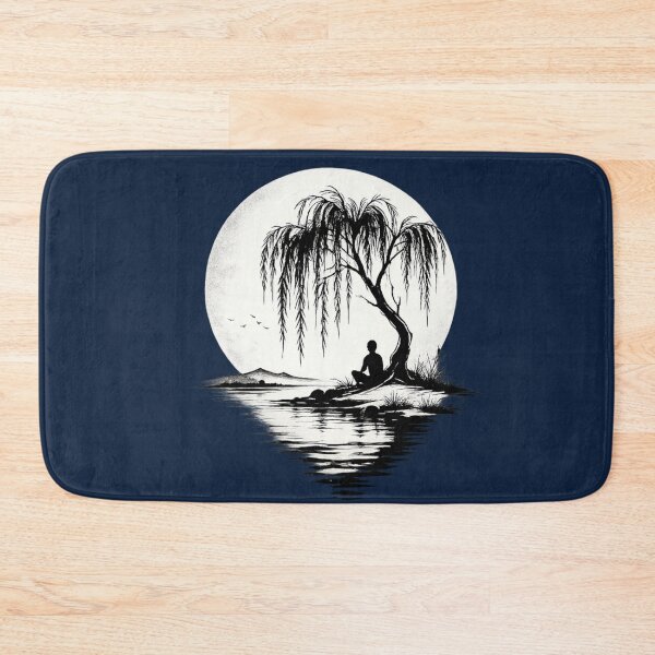 Item preview, Willow Tree Moon Silhouette – Minimalist Zen Night Landscape designed and sold by JonelCrafts.