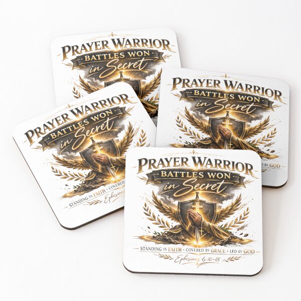 Item preview, Prayer Warrior Battles Won in Secret – Armor of God Christian Faith Design designed and sold by astersgraphics.
