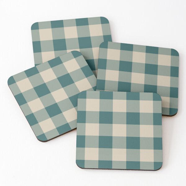 Item preview, Teal And Beige Gingham Pattern designed and sold by pattern-archive.