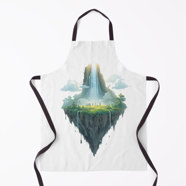 Item preview, Floating Island Waterfall – Surreal Sky Landscape with Glowing Aura designed and sold by catcurio.