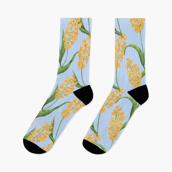 Item preview, Yellow Hyacinths on Blue designed and sold by Mel-Mas-Stoband.