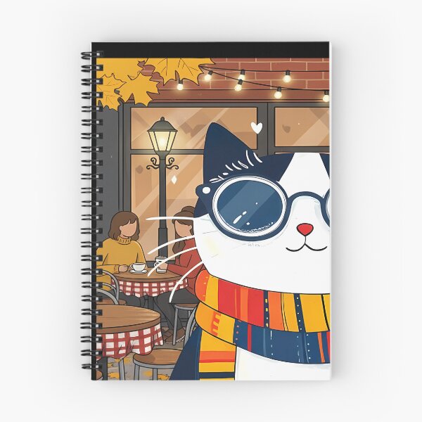 Item preview, Cat in Scarf at Cafe designed and sold by Duvelier.