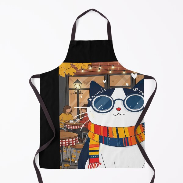 Item preview, Cat in Scarf at Cafe designed and sold by Duvelier.