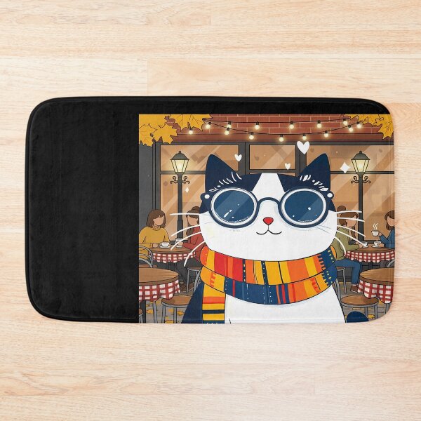 Item preview, Cat in Scarf at Cafe designed and sold by Duvelier.