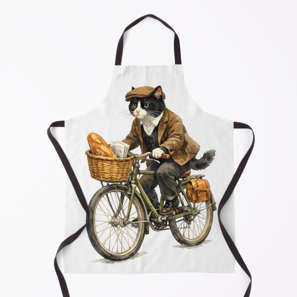 Item preview, Tuxedo Cat Riding Bicycle designed and sold by WAUZ.