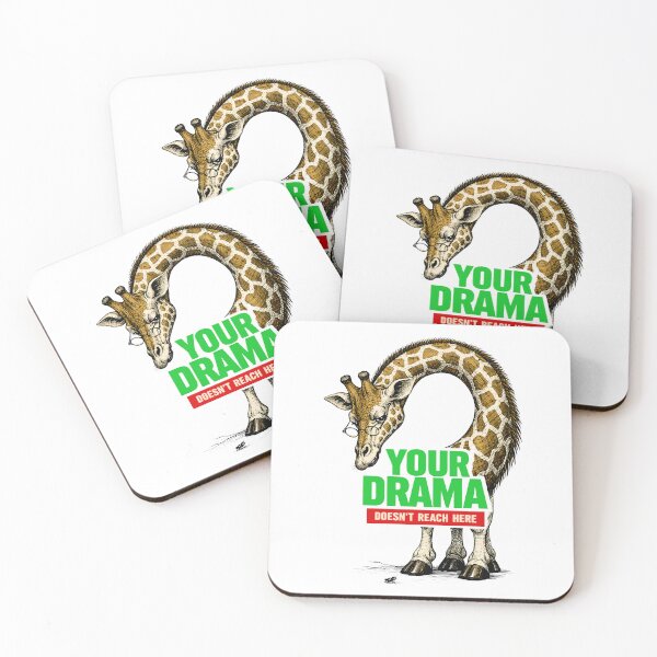 Item preview, Your Drama Doesn't Reach Here Funny Giraffe Sarcastic Quote - Unbothered King Vintage Pen and Ink Art by Vivaan Studio designed and sold by Vivaan Studio.