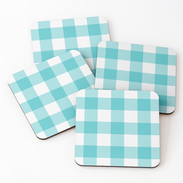 Item preview, White And Aqua Gingham Pattern designed and sold by pattern-archive.