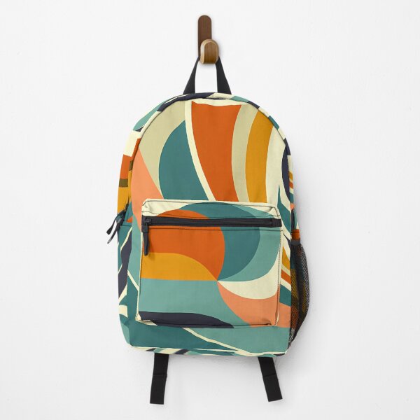 Item preview, Abstract Monstera Leaf with Retro Rainbow Waves designed and sold by InkSmithery.