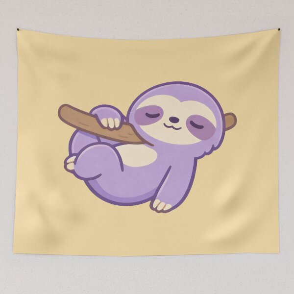 Item preview, Cute Kawaii Purple Sloth Nature designed and sold by SplashTastic.
