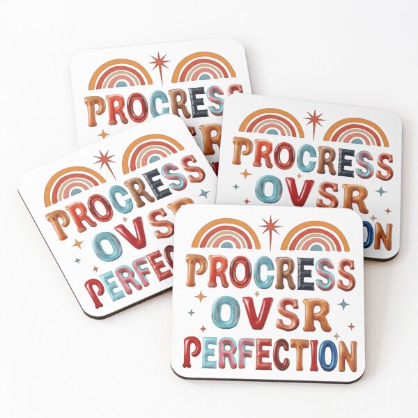 Item preview, Progress Over Perfection Motivational Growth Mindset Quote designed and sold by SkeletonsDanger.