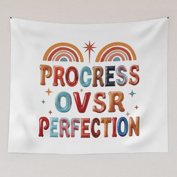 Item preview, Progress Over Perfection Motivational Growth Mindset Quote designed and sold by SkeletonsDanger.