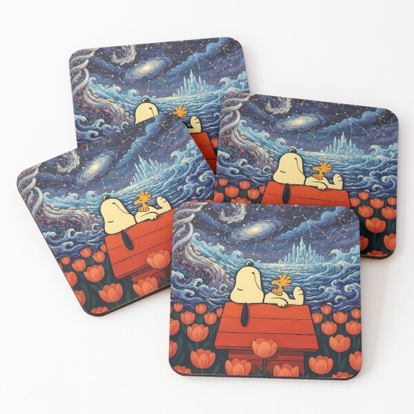Item preview, Snoopy and Woodstock Dreamy Night Painting designed and sold by ForThe2F0X1Folks.