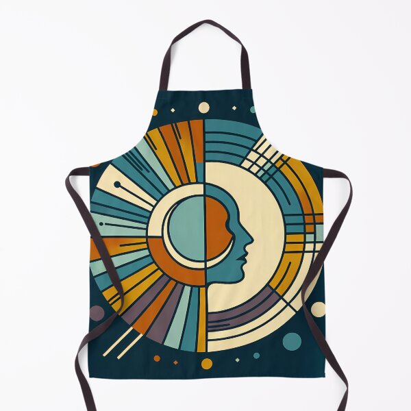 Item preview, Geometric Moon Face in Retro Space Circles designed and sold by InkSmithery.