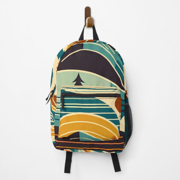 Item preview, Retro Topographic Landscape with Moon and Pines designed and sold by InkSmithery.