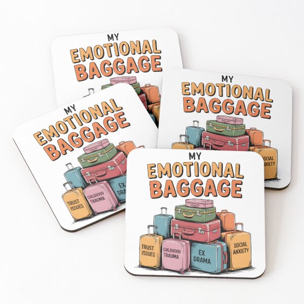 Item preview, My Emotional Baggage - Funny Mental Health Humor Suitcase Design designed and sold by ArcticFoxStudio.