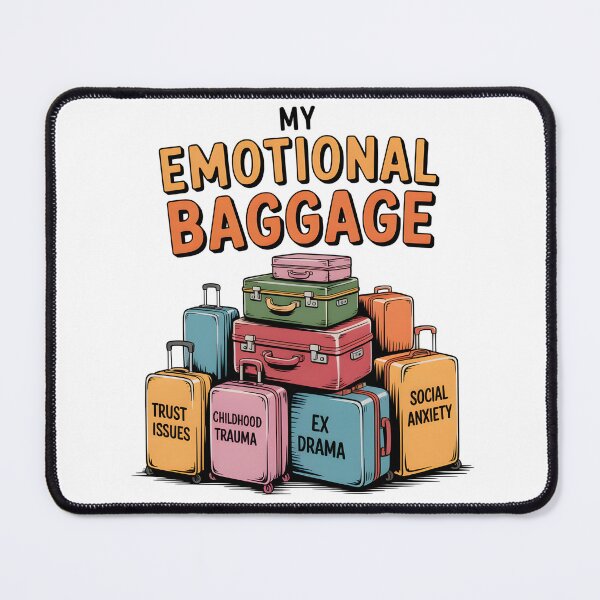 Item preview, My Emotional Baggage - Funny Mental Health Humor Suitcase Design designed and sold by ArcticFoxStudio.